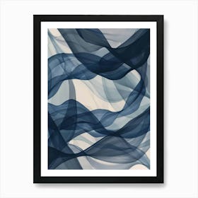 Abstract Blue Wave 1 Art Print