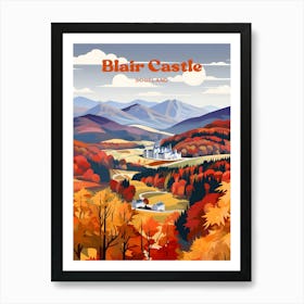 Blair Castle Scotland Autumn Travel Art Art Print