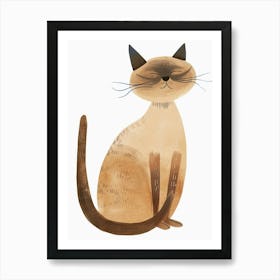 Singapura Cat Clipart Illustration 2 Art Print