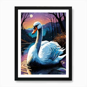 Swan Painting Art Print