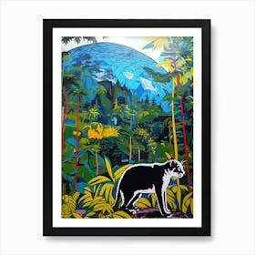 A Painting Of A Cat In Eden Project, United Kingdom In The Style Of Pop Art 03 Art Print