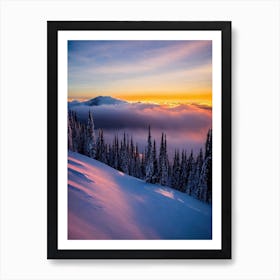 Mont Sainte Anne, Canada Sunrise Skiing Poster Art Print