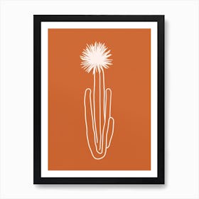 Cactus Line Drawing Hedgehog Cactus 1 Art Print