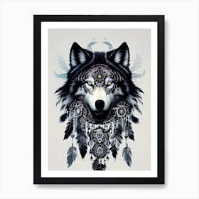 Wolf Dreamcatcher 4 Art Print