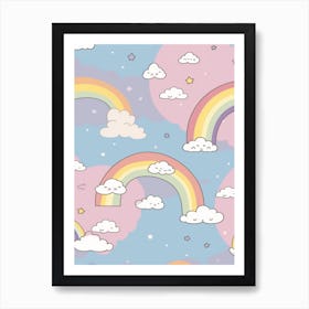 Rainbows Kawaii Illustration2 Art Print