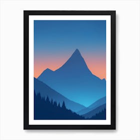 Misty Mountains Vertical Composition In Blue Tone 23 Art Print