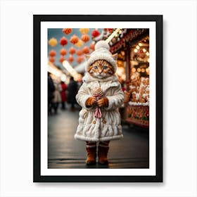 Christmas Cat 1 Art Print