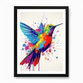 Andy Warhol Style Bird Hummingbird 1 Art Print