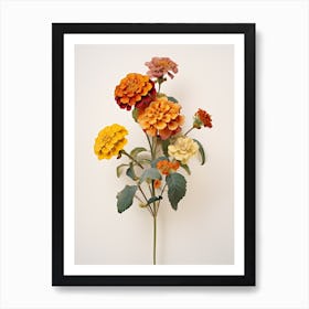 Pressed Flower Botanical Art Lantana Art Print