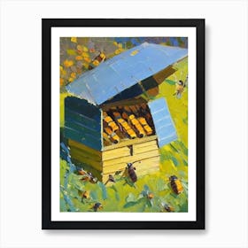 Brood Box With Bees 2 Painting Art Print