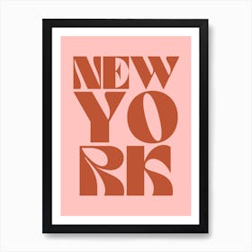 Pink And Burgundy New York Art Print