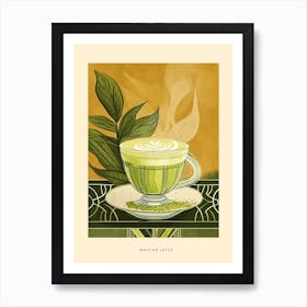 Matcha Latte Art Deco Poster Art Print