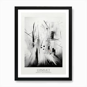 Conflict Abstract Black And White 2 Poster Art Print