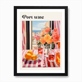 Port Wine Retro Cocktail Poster Art Print