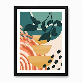 WA240009 - Abstract Geometric Plant Design - Modern Botanical Art Art Print