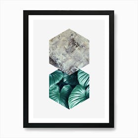 Geometric and botanical B Art Print