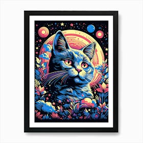 Nebula Whiskermelt, Psychedelic Cats series Art Print