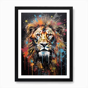 Lion Art Painting Graffiti Style 3 Art Print