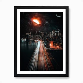 Traffic Road To The Red Galaxy Art Print