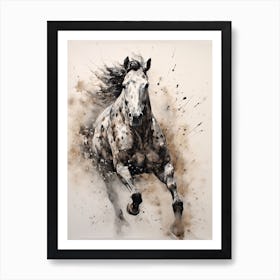 A Horse Painting In The Style Of Spattering 2 Art Print