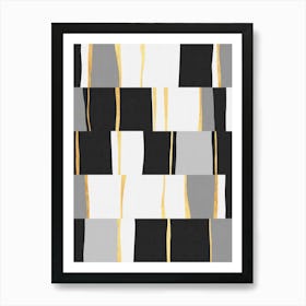 Contemporary gray and gold Art Print