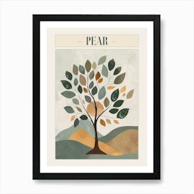 Pear Tree Minimal Japandi Illustration 4 Poster Art Print
