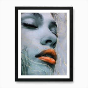 Abstract Of A Woman'S Face Extraordinary femininity woven with threads of gold 5 Art Print