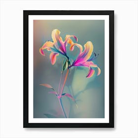 Iridescent Flower Gloriosa Lily 2 Art Print