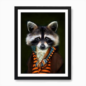 Malik The Wandering Racoon Pet Portraits Art Print