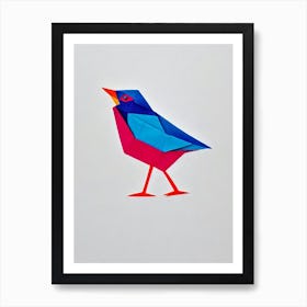 Bluebird 2 Origami Bird Art Print