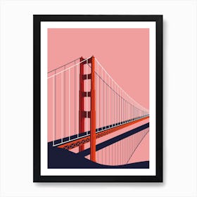 Golden Gate Bridge Pink Art Print