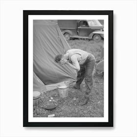Sheep Shearer Washes Up For Dinner, Ranch In Malheur County, Oregon By Russell Lee Art Print