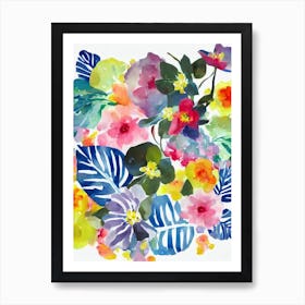 Camellia Modern Colourful Flower Art Print