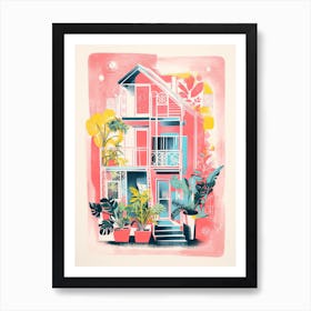 A House In New Orleans, Abstract Risograph Style 2 Art Print