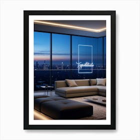 A Beautifully Calligraphed Sign Expressing Gratitude Hovering Gracefully Under Soft Led Lights Pla (2) Art Print