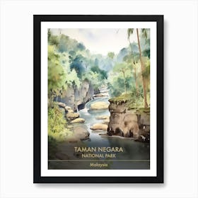 Taman Negara National Park Malaysia Watercolour 2 Art Print