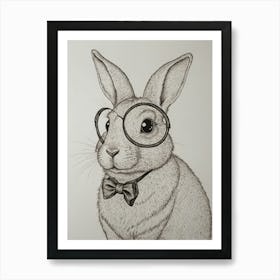 Rabbit With Glasses 1 Art Print