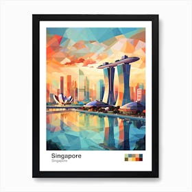 Singapore, Geometric Illustration 1 Poster Art Print