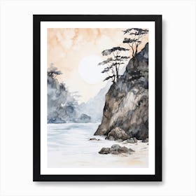 Watercolour Of Pfeiffer Beach   Big Sur California Usa 0 Art Print