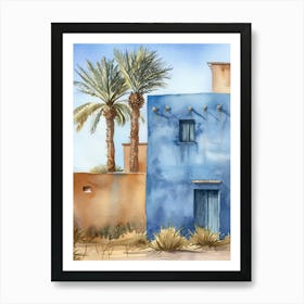 Blue House In Morocco 6 Art Print