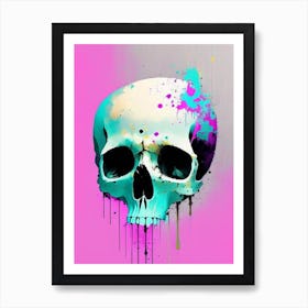 Skull With Splatter 2 Effects 2 Paul Klee Art Print