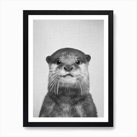 Otter - Black & White Art Print