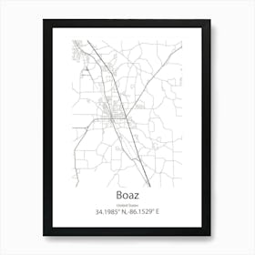 Boaz,United States Minimalist Map Art Print