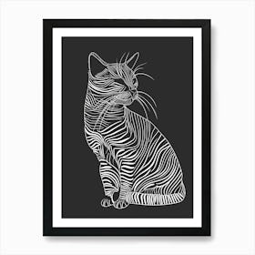 Toyger Cat Minimalist Illustration 2 Art Print