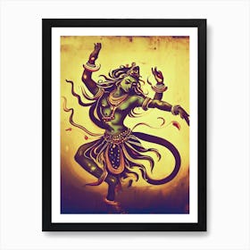 Lord Siva Dancing AI Vintage Art Art Print