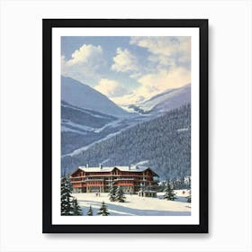 Whistler Blackcomb, Canada Ski Resort Vintage Landscape 1 Skiing Poster Art Print