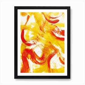 Golden Orange Abstract Art Print