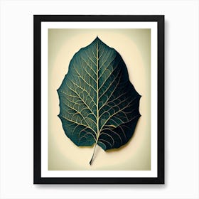 Quaking Aspen Leaf Vintage Botanical 1 Art Print