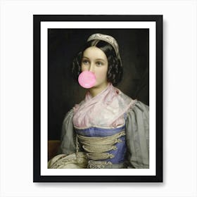 Bubble Gum Portrait, Alter Art Art Print