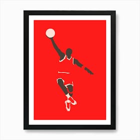 Basketball Player In The Air 1 Art Print